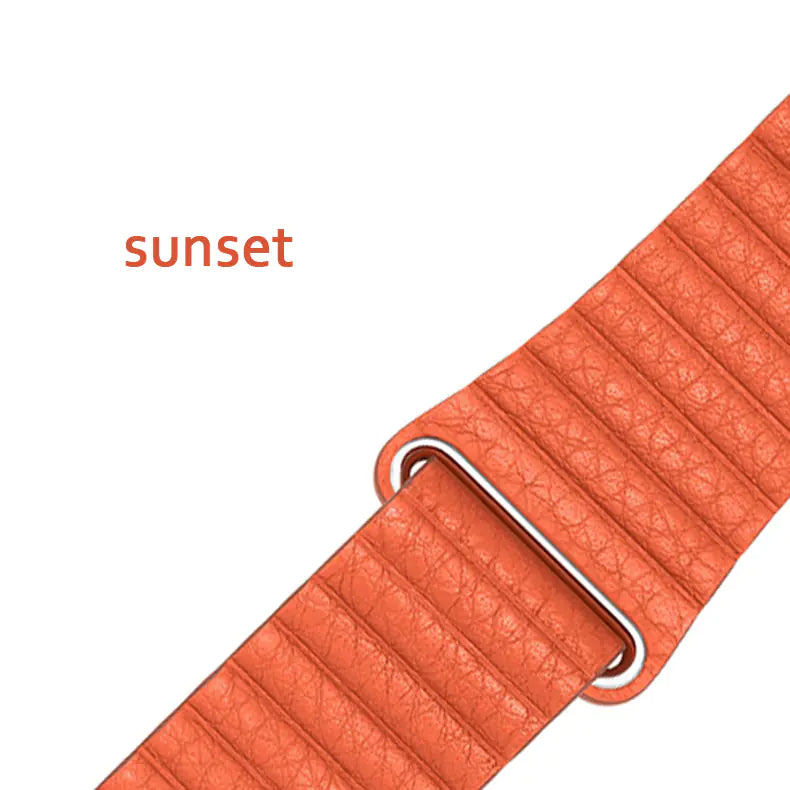 Leather Magnetic Loop Watch Strap