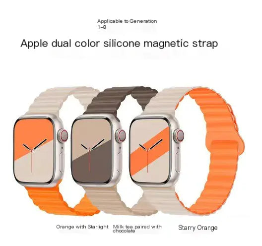 Creative Silicone Magnetic Strap for Apple Watch 8/7/6/SE/5/4