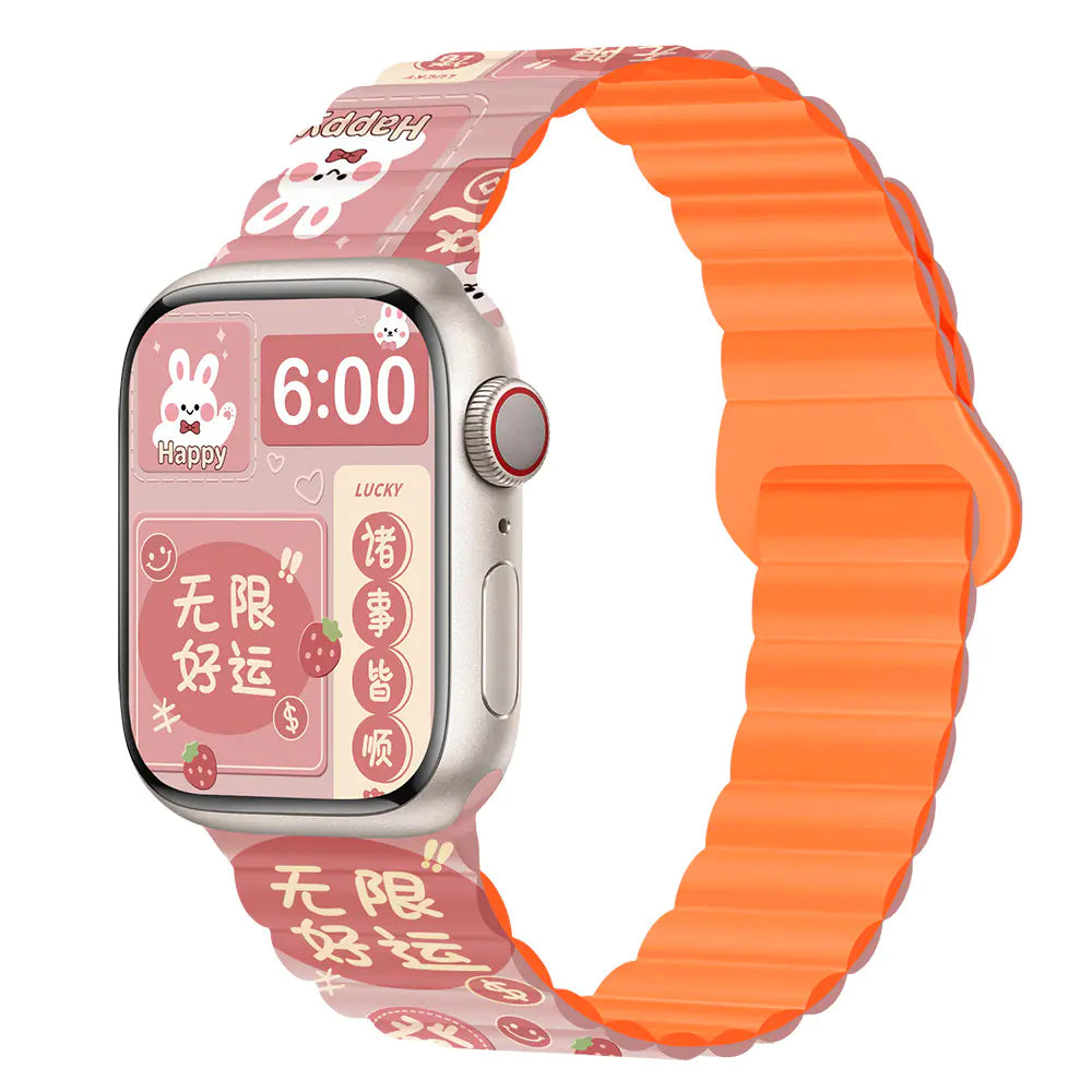 Creative Silicone Magnetic Strap for Apple Watch 8/7/6/SE/5/4